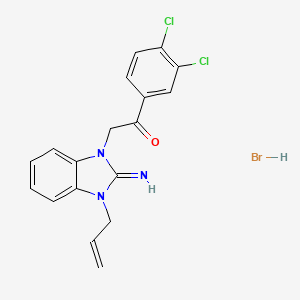 molecular formula C18H16BrCl2N3O B5153387 1-(3,4-dichlorophenyl)-2-(2-imino-3-prop-2-enylbenzimidazol-1-yl)ethanone;hydrobromide 