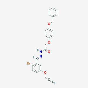 molecular formula C25H21BrN2O4 B515339 2-[4-(benzyloxy)phenoxy]-N'-[2-bromo-5-(2-propynyloxy)benzylidene]acetohydrazide 