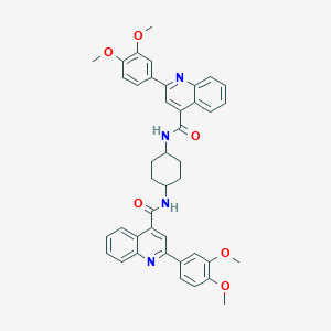 molecular formula C42H40N4O6 B515341 2-(3,4-dimethoxyphenyl)-N-[4-({[2-(3,4-dimethoxyphenyl)-4-quinolinyl]carbonyl}amino)cyclohexyl]-4-quinolinecarboxamide 