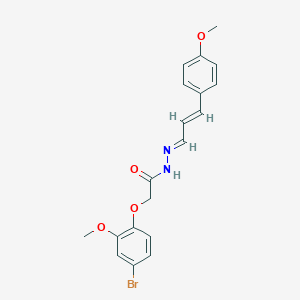 molecular formula C19H19BrN2O4 B515344 2-(4-bromo-2-methoxyphenoxy)-N'-[3-(4-methoxyphenyl)-2-propenylidene]acetohydrazide 