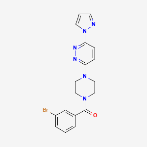 molecular formula C18H17BrN6O B5153510 3-[4-(3-bromobenzoyl)piperazin-1-yl]-6-(1H-pyrazol-1-yl)pyridazine 