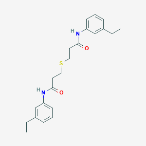 molecular formula C22H28N2O2S B515352 3-{[3-(3-ethylanilino)-3-oxopropyl]sulfanyl}-N-(3-ethylphenyl)propanamide 