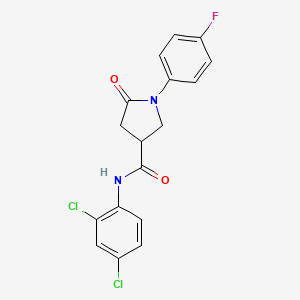molecular formula C17H13Cl2FN2O2 B5153551 N-(2,4-dichlorophenyl)-1-(4-fluorophenyl)-5-oxopyrrolidine-3-carboxamide 
