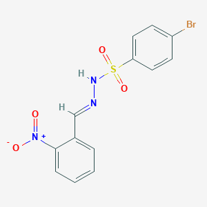 molecular formula C13H10BrN3O4S B515358 4-bromo-N'-{2-nitrobenzylidene}benzenesulfonohydrazide 