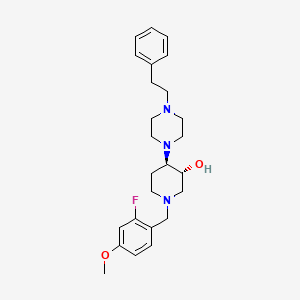 molecular formula C25H34FN3O2 B5153701 (3R,4R)-1-[(2-fluoro-4-methoxyphenyl)methyl]-4-[4-(2-phenylethyl)piperazin-1-yl]piperidin-3-ol 