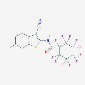 molecular formula C17H11F11N2OS B515371 N-(3-cyano-6-methyl-4,5,6,7-tetrahydro-1-benzothien-2-yl)-1,2,2,3,3,4,4,5,5,6,6-undecafluorocyclohexanecarboxamide 