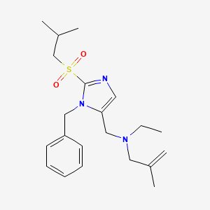 molecular formula C21H31N3O2S B5153731 N-[[3-benzyl-2-(2-methylpropylsulfonyl)imidazol-4-yl]methyl]-N-ethyl-2-methylprop-2-en-1-amine 