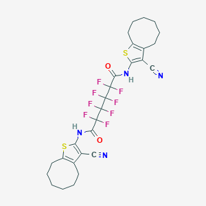 molecular formula C28H26F8N4O2S2 B515374 N~1~,N~6~-bis(3-cyano-4,5,6,7,8,9-hexahydrocycloocta[b]thien-2-yl)-2,2,3,3,4,4,5,5-octafluorohexanediamide 