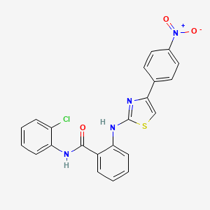 molecular formula C22H15ClN4O3S B5153757 N-(2-chlorophenyl)-2-[[4-(4-nitrophenyl)-1,3-thiazol-2-yl]amino]benzamide 