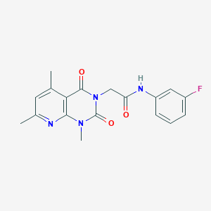 molecular formula C18H17FN4O3 B5153832 N-(3-FLUOROPHENYL)-2-{1,5,7-TRIMETHYL-2,4-DIOXO-1H,2H,3H,4H-PYRIDO[2,3-D]PYRIMIDIN-3-YL}ACETAMIDE 