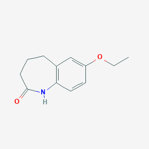 molecular formula C12H15NO2 B051539 7-ethoxy-4,5-dihydro-1H-benzo[b]azepin-2(3H)-one CAS No. 123266-86-4