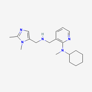 molecular formula C19H29N5 B5153923 N-cyclohexyl-3-[[(2,3-dimethylimidazol-4-yl)methylamino]methyl]-N-methylpyridin-2-amine 