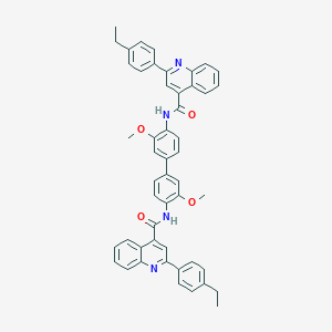 molecular formula C50H42N4O4 B515398 2-(4-ethylphenyl)-N-[4'-({[2-(4-ethylphenyl)-4-quinolinyl]carbonyl}amino)-3,3'-dimethoxy[1,1'-biphenyl]-4-yl]-4-quinolinecarboxamide 