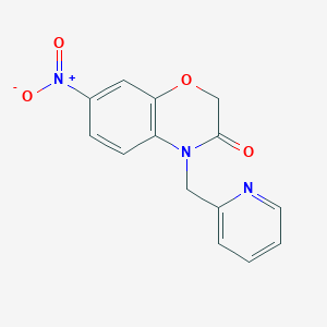 molecular formula C14H11N3O4 B051540 7-Nitro-4-(pyridin-2-ylmethyl)-2H-benzo[b][1,4]oxazin-3(4H)-one CAS No. 120101-66-8
