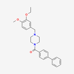 molecular formula C27H30N2O3 B5154008 Biphenyl-4-yl[4-(3-ethoxy-4-methoxybenzyl)piperazin-1-yl]methanone 