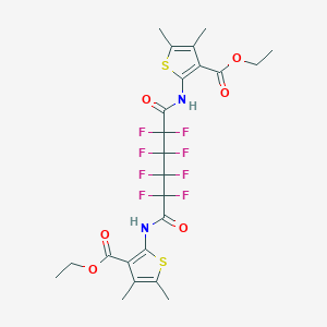 Ethyl 2-[(6-{[3-(ethoxycarbonyl)-4,5-dimethyl-2-thienyl]amino}-2,2,3,3,4,4,5,5-octafluoro-6-oxohexanoyl)amino]-4,5-dimethyl-3-thiophenecarboxylate