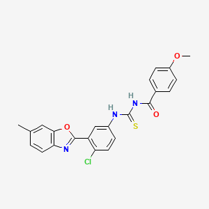 molecular formula C23H18ClN3O3S B5154062 N-{[4-chloro-3-(6-methyl-1,3-benzoxazol-2-yl)phenyl]carbamothioyl}-4-methoxybenzamide 