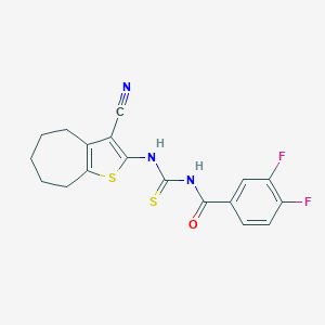 N-[(3-cyano-5,6,7,8-tetrahydro-4H-cyclohepta[b]thiophen-2-yl)carbamothioyl]-3,4-difluorobenzamide