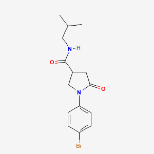 molecular formula C15H19BrN2O2 B5154093 1-(4-bromophenyl)-N-(2-methylpropyl)-5-oxopyrrolidine-3-carboxamide 