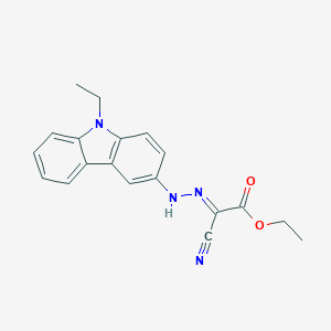 molecular formula C19H18N4O2 B515413 ethyl cyano[(9-ethyl-9H-carbazol-3-yl)hydrazono]acetate 