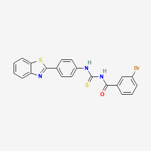 molecular formula C21H14BrN3OS2 B5154201 N-{[4-(1,3-benzothiazol-2-yl)phenyl]carbamothioyl}-3-bromobenzamide 