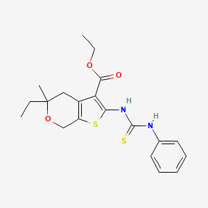 molecular formula C20H24N2O3S2 B5154213 ethyl 5-ethyl-5-methyl-2-[(phenylcarbamothioyl)amino]-4,7-dihydro-5H-thieno[2,3-c]pyran-3-carboxylate CAS No. 5806-57-5