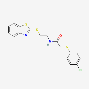 molecular formula C17H15ClN2OS3 B5154228 N-[2-(1,3-benzothiazol-2-ylsulfanyl)ethyl]-2-[(4-chlorophenyl)sulfanyl]acetamide 