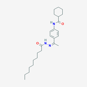 molecular formula C25H39N3O2 B515426 N-[4-(N-decanoylethanehydrazonoyl)phenyl]cyclohexanecarboxamide 