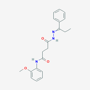 molecular formula C20H23N3O3 B515427 N~1~-(2-METHOXYPHENYL)-4-OXO-4-[2-(1-PHENYLPROPYLIDENE)HYDRAZINO]BUTANAMIDE 