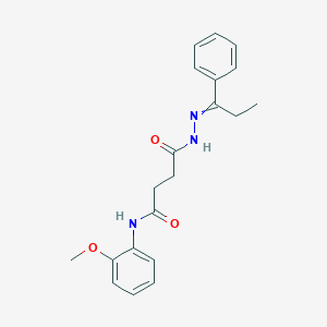 molecular formula C20H23N3O3 B515427 N-(2-methoxyphenyl)-4-oxo-4-[2-(1-phenylpropylidene)hydrazinyl]butanamide 