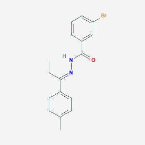 molecular formula C17H17BrN2O B515428 3-bromo-N'-[1-(4-methylphenyl)propylidene]benzohydrazide 