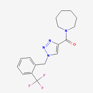 molecular formula C17H19F3N4O B5154282 azepan-1-yl-[1-[[2-(trifluoromethyl)phenyl]methyl]triazol-4-yl]methanone 