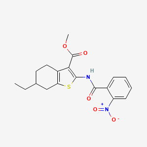 molecular formula C19H20N2O5S B5154320 Methyl 6-ethyl-2-{[(2-nitrophenyl)carbonyl]amino}-4,5,6,7-tetrahydro-1-benzothiophene-3-carboxylate 