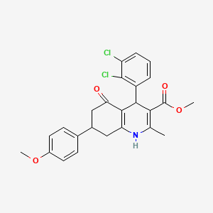 molecular formula C25H23Cl2NO4 B5154363 Methyl 4-(2,3-dichlorophenyl)-7-(4-methoxyphenyl)-2-methyl-5-oxo-1,4,5,6,7,8-hexahydroquinoline-3-carboxylate 
