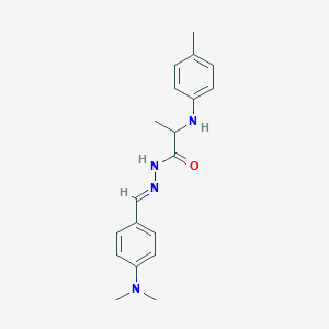 molecular formula C19H24N4O B515443 N'-[4-(dimethylamino)benzylidene]-2-(4-toluidino)propanohydrazide 