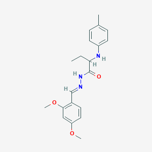 molecular formula C20H25N3O3 B515444 N'-(2,4-dimethoxybenzylidene)-2-(4-toluidino)butanohydrazide 