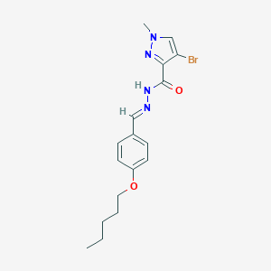 molecular formula C17H21BrN4O2 B515446 4-bromo-1-methyl-N'-[4-(pentyloxy)benzylidene]-1H-pyrazole-3-carbohydrazide 