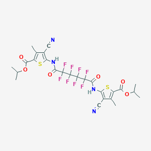 molecular formula C26H22F8N4O6S2 B515447 Isopropyl 4-cyano-5-[(6-{[3-cyano-5-(isopropoxycarbonyl)-4-methyl-2-thienyl]amino}-2,2,3,3,4,4,5,5-octafluoro-6-oxohexanoyl)amino]-3-methyl-2-thiophenecarboxylate 