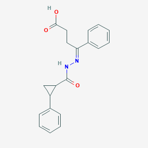 molecular formula C20H20N2O3 B515448 4-Phenyl-4-{[(2-phenylcyclopropyl)carbonyl]hydrazono}butanoic acid 