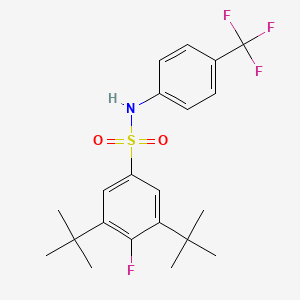 molecular formula C21H25F4NO2S B5154497 3,5-DI-TERT-BUTYL-4-FLUORO-N-[4-(TRIFLUOROMETHYL)PHENYL]BENZENE-1-SULFONAMIDE 