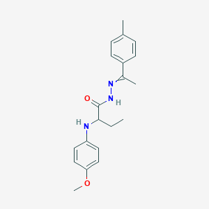 molecular formula C20H25N3O2 B515463 2-(4-methoxyanilino)-N'-[1-(4-methylphenyl)ethylidene]butanohydrazide 