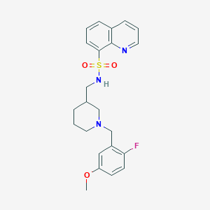molecular formula C23H26FN3O3S B5154676 N-[[1-[(2-fluoro-5-methoxyphenyl)methyl]piperidin-3-yl]methyl]quinoline-8-sulfonamide 