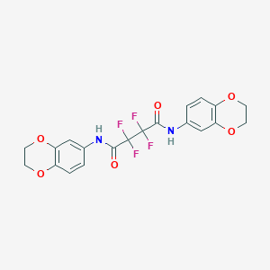 molecular formula C20H16F4N2O6 B515468 N~1~,N~4~-di(2,3-dihydro-1,4-benzodioxin-6-yl)-2,2,3,3-tetrafluorosuccinamide 
