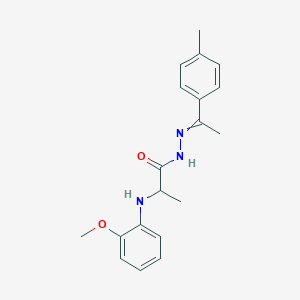 molecular formula C19H23N3O2 B515469 2-(2-methoxyanilino)-N'-[1-(4-methylphenyl)ethylidene]propanohydrazide 