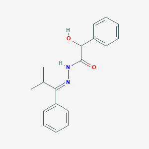 molecular formula C18H20N2O2 B515473 Hydroxy-phenyl-acetic acid (2-methyl-1-phenyl-propylidene)-hydrazide 