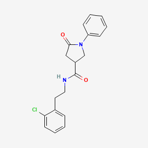 molecular formula C19H19ClN2O2 B5154770 N-[2-(2-chlorophenyl)ethyl]-5-oxo-1-phenylpyrrolidine-3-carboxamide 