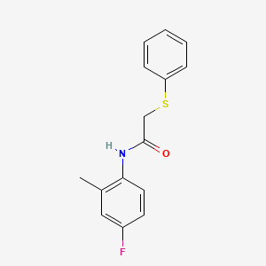 molecular formula C15H14FNOS B5154827 N-(4-fluoro-2-methylphenyl)-2-(phenylsulfanyl)acetamide 