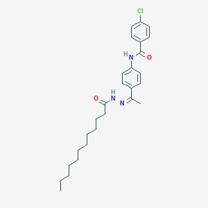 4-chloro-N-[4-(N-dodecanoylethanehydrazonoyl)phenyl]benzamide