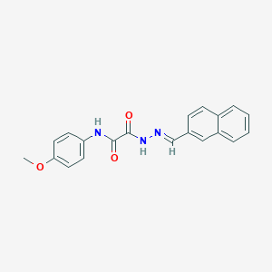 molecular formula C20H17N3O3 B515493 N~1~-(4-METHOXYPHENYL)-2-{2-[(E)-1-(2-NAPHTHYL)METHYLIDENE]HYDRAZINO}-2-OXOACETAMIDE 