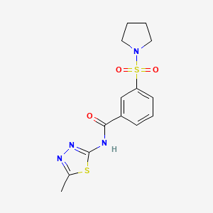 molecular formula C14H16N4O3S2 B5154950 N-(5-methyl-1,3,4-thiadiazol-2-yl)-3-(pyrrolidin-1-ylsulfonyl)benzamide 